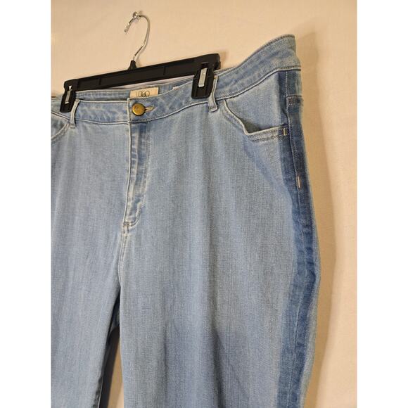 LOGO BY LORI GOLDSTEIN Boyfriend Jeans Tuxedo Stripe Size 18W Light Wash - Picture 6 of 16